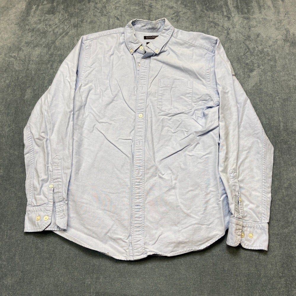 Banana Republic Shirt Mens Medium Blue Cotton Stretch Camden Fit Button Down